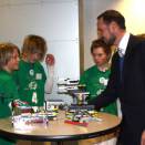 17 March: Crown Prince Haakon attends the business seminar NOW and meets Norway's representatives in the international technology competition First Lego League (Photo: Anne Eriksen, Abelia)